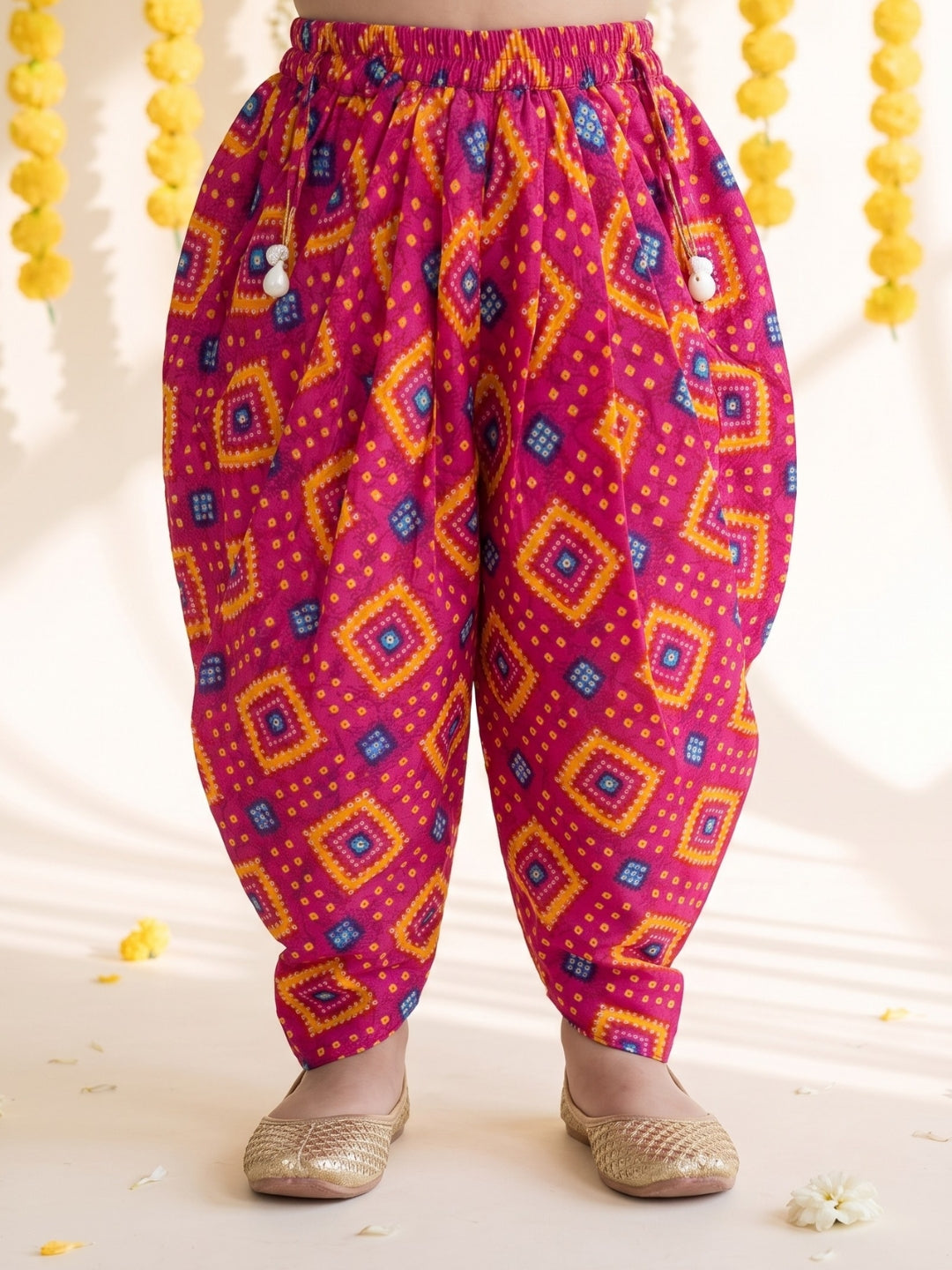 Pink Bandhani Print Pure Cotton Sibling Set for Kids | Matching Brother & Sister Outfit