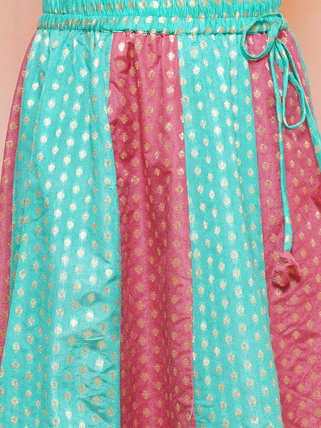 Girls Firozi Embroidered Lehenga Choli Set for Festivals - AJ Dezines
