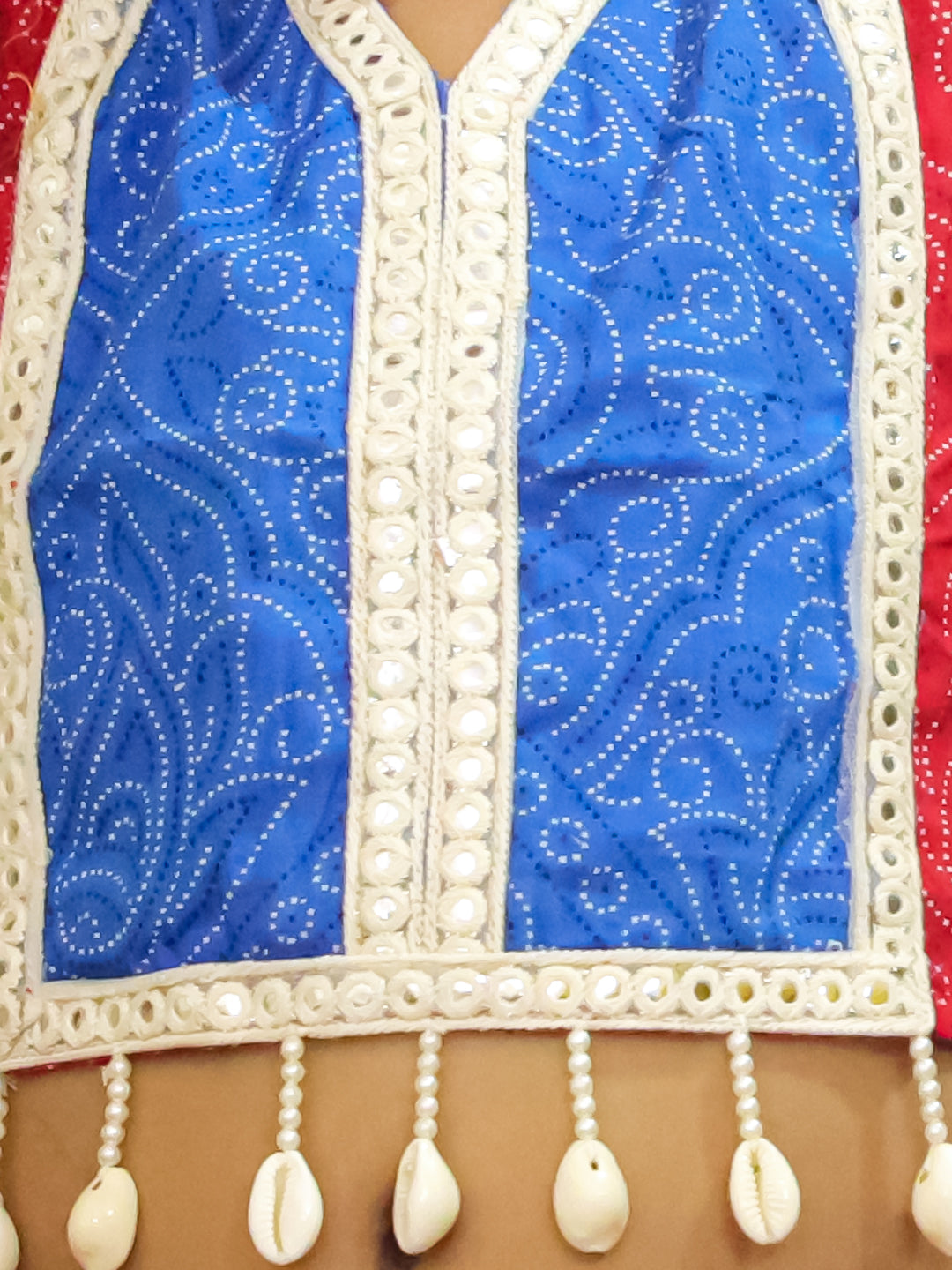 Red Cotton Sleeveless Floral Printed Lehenga Choli - AJ Dezines
