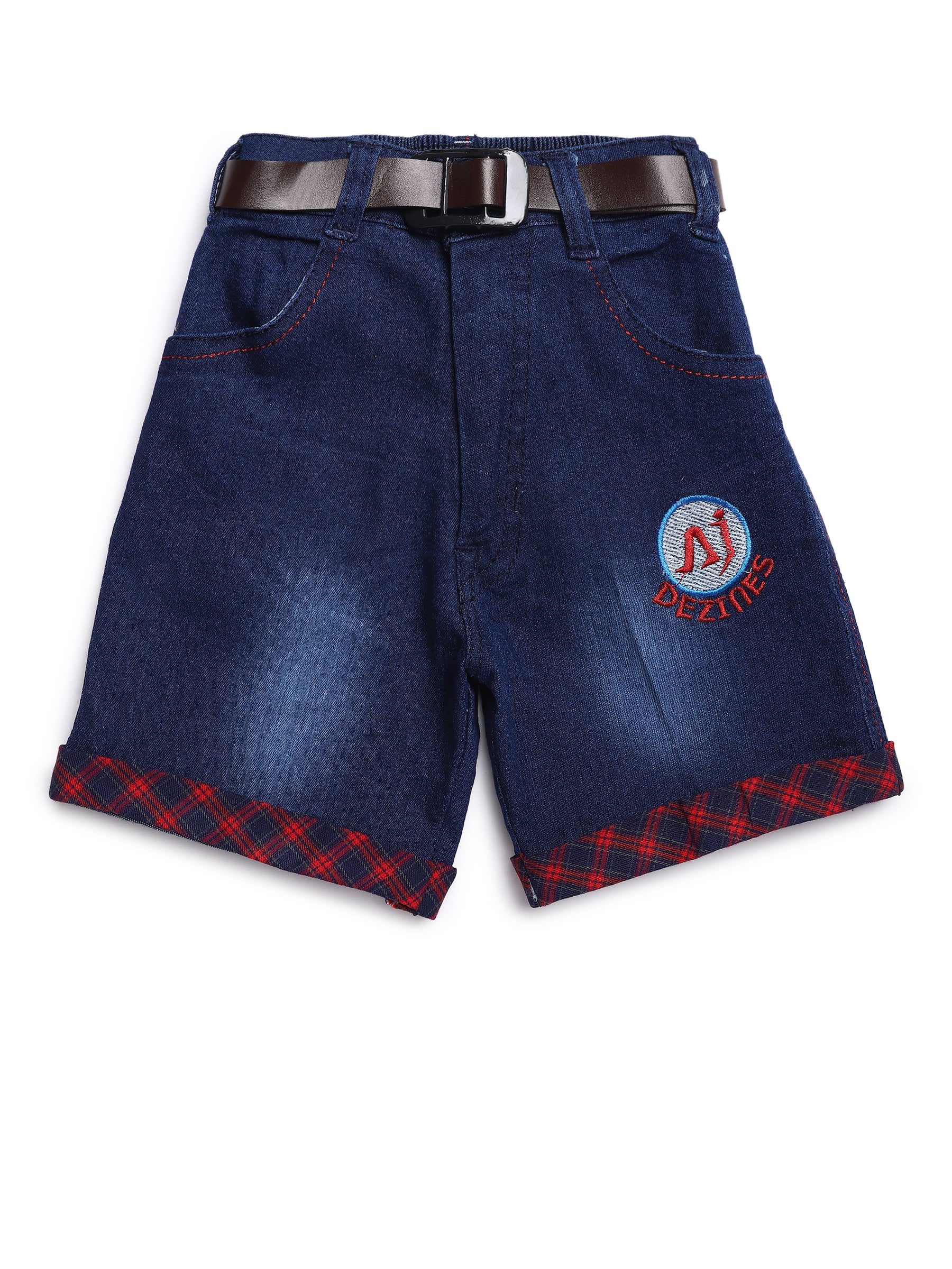 Kids Boys Red Checkered Cotton Blend Top & Bottom Set - AJ Dezines