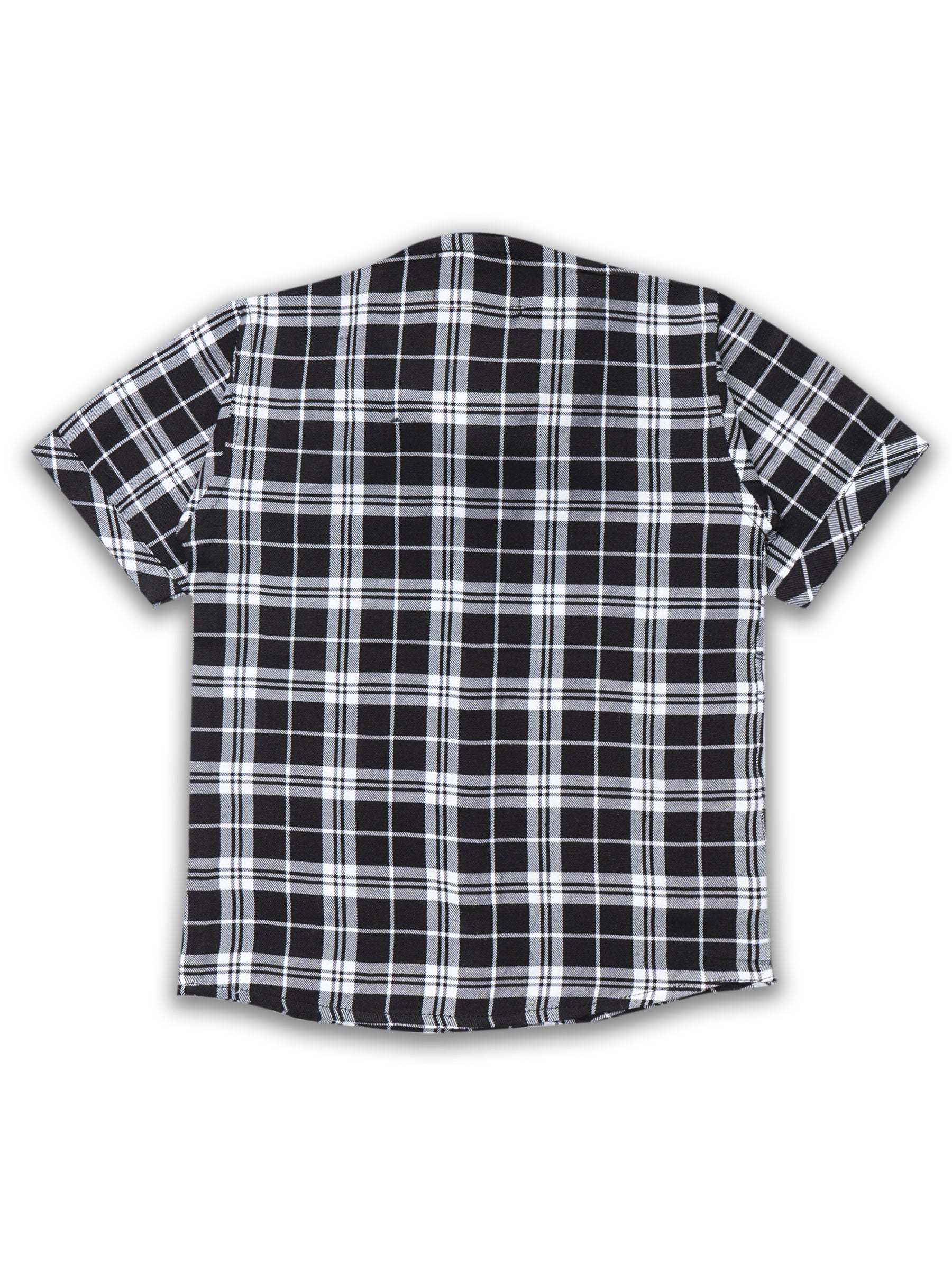 Kids Boys Black Checkered Cotton Blend Top & Bottom Set - AJ Dezines