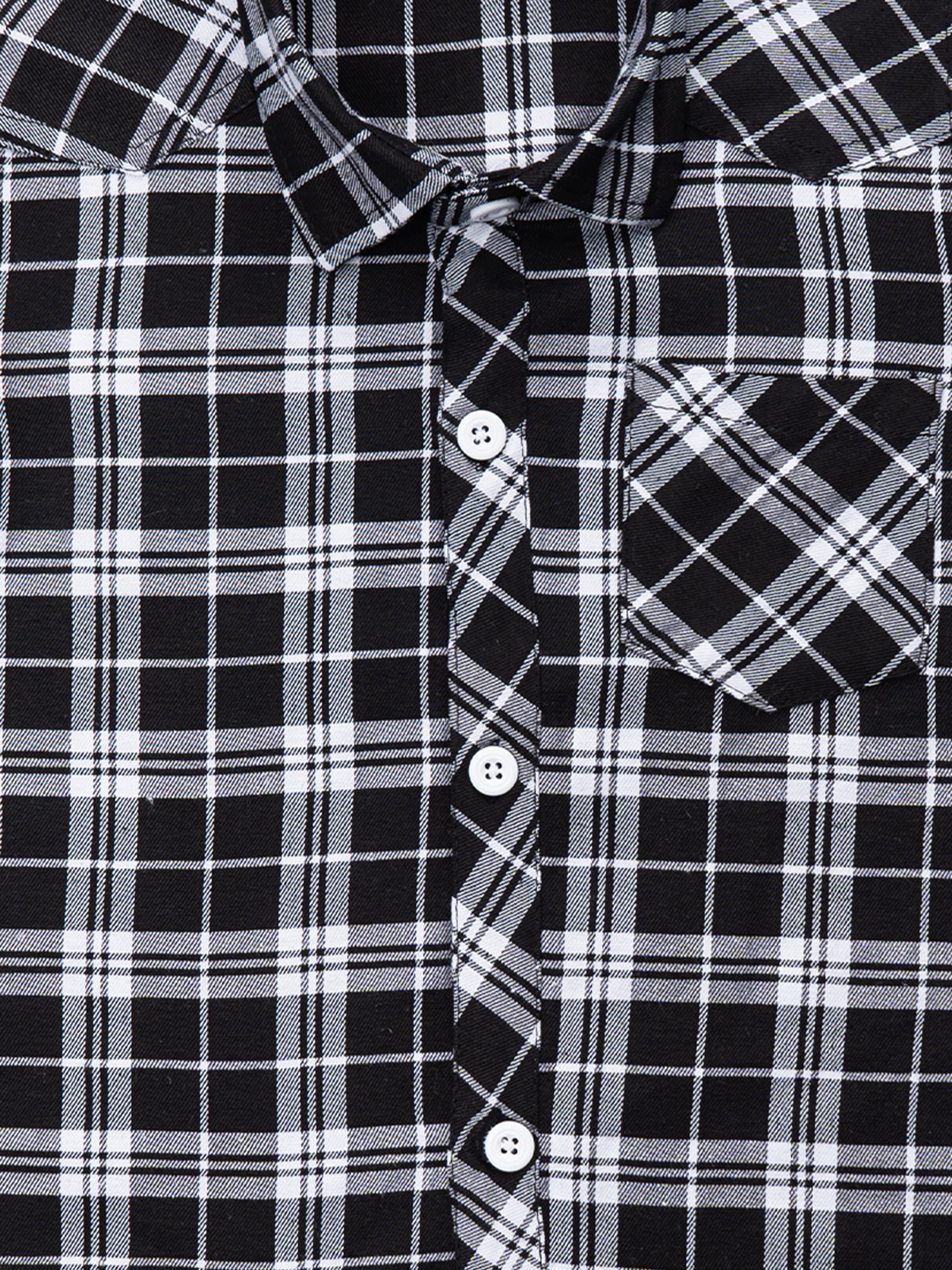 Kids Boys Black Checkered Cotton Blend Top & Bottom Set - AJ Dezines
