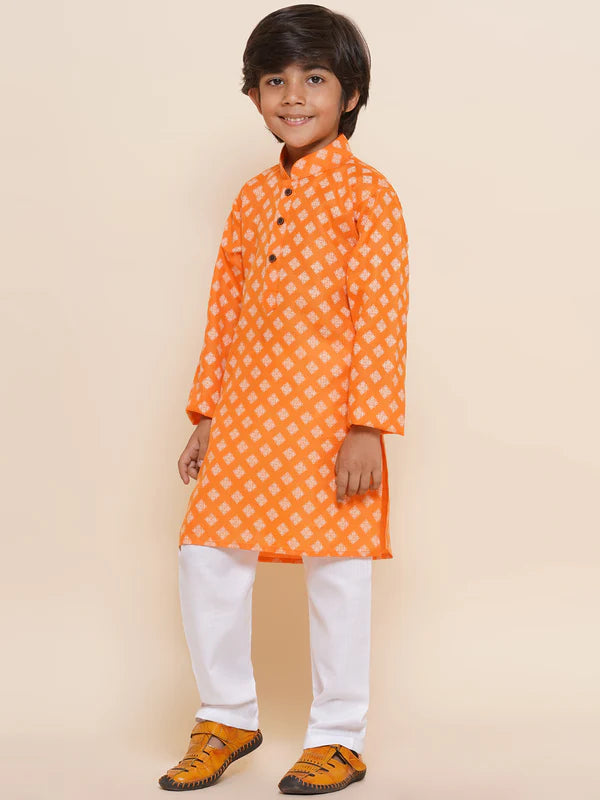 Kids Ethnic Wear Cotton Printed Kurta for Boys (Only Kurta)